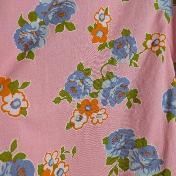 Lili Sidono Molly Bracken Floral Maxi Dress Lace Trim Pink Size Large - Picture 10 of 16